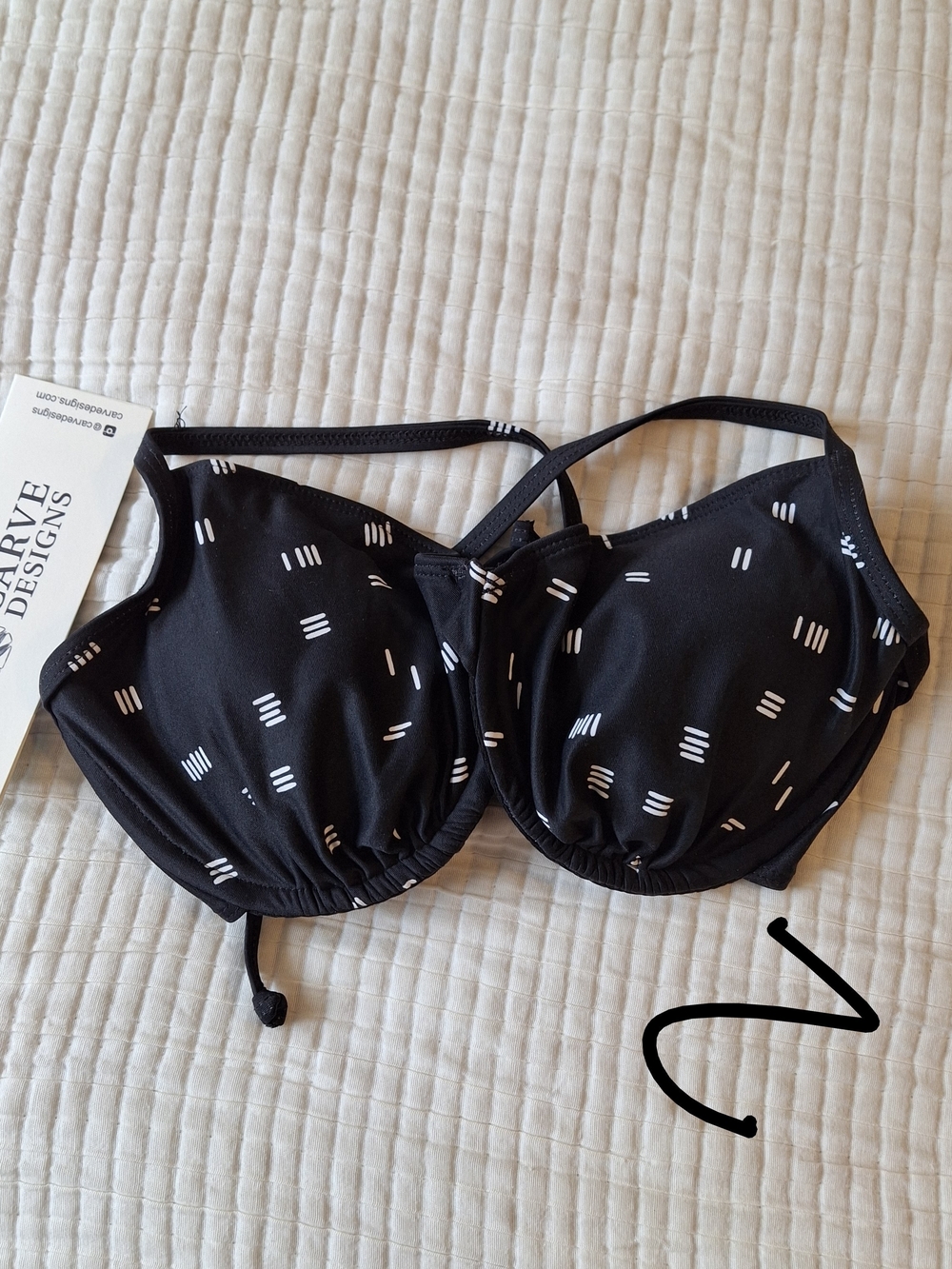 NWT Carve Designs Olivia Top Dash Swim Top (Top Only) Size C/D